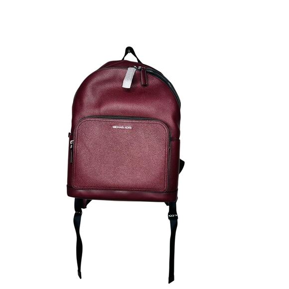 NWT MICHAEL KORS Oxblood Maroon Pebble Leather Commuter Backpack - Picture 1 of 9
